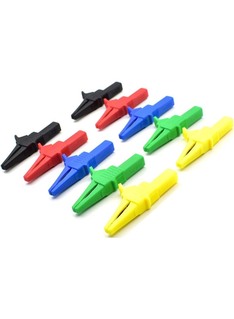 5 Colors 10Pcs Heavy Duty Full Insulated Automotive Car Battery Alligator Clips Electrical Test Clips with 4mm Banana Jack Socket Terminals for Multimeter Test Leads - Image 3